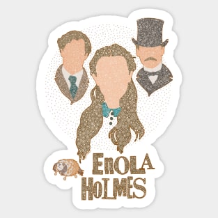 Enola Holmes Characters Minimalist Portraits Circle Design Sticker